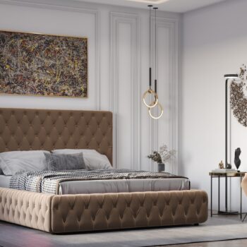 Platinum Upholstered Bed Mink