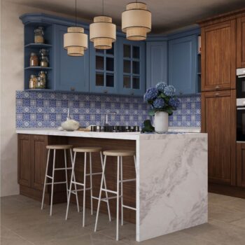 Bronn Blue & Walnut Kitchen